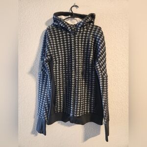 Adidas Running Women’s full zip houndstooth hoodie size small